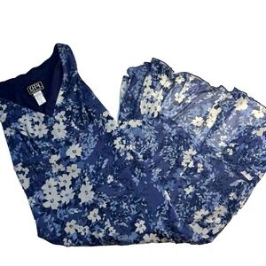 Vtg Y2K City Triangles Dress Women 90s Fairy Blue Dress